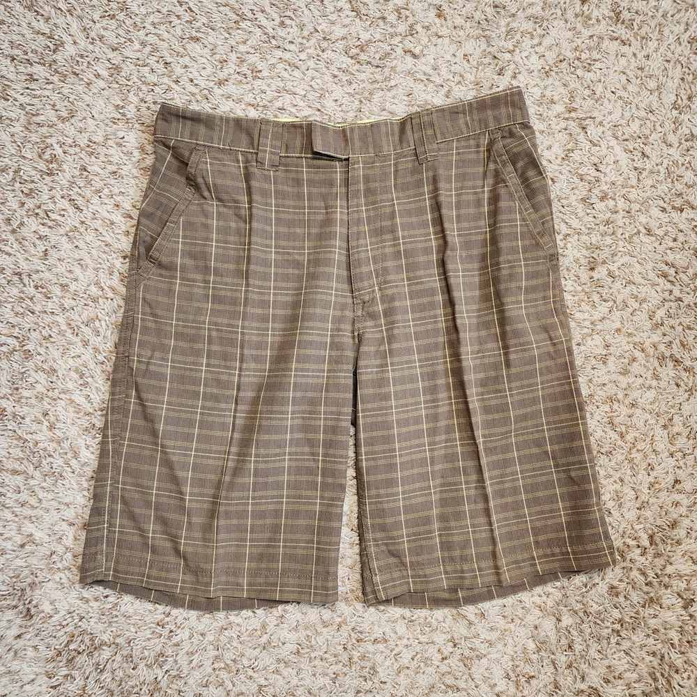 Horny‎ Toad Brown Plaid Men Sz 36 Chino Shorts